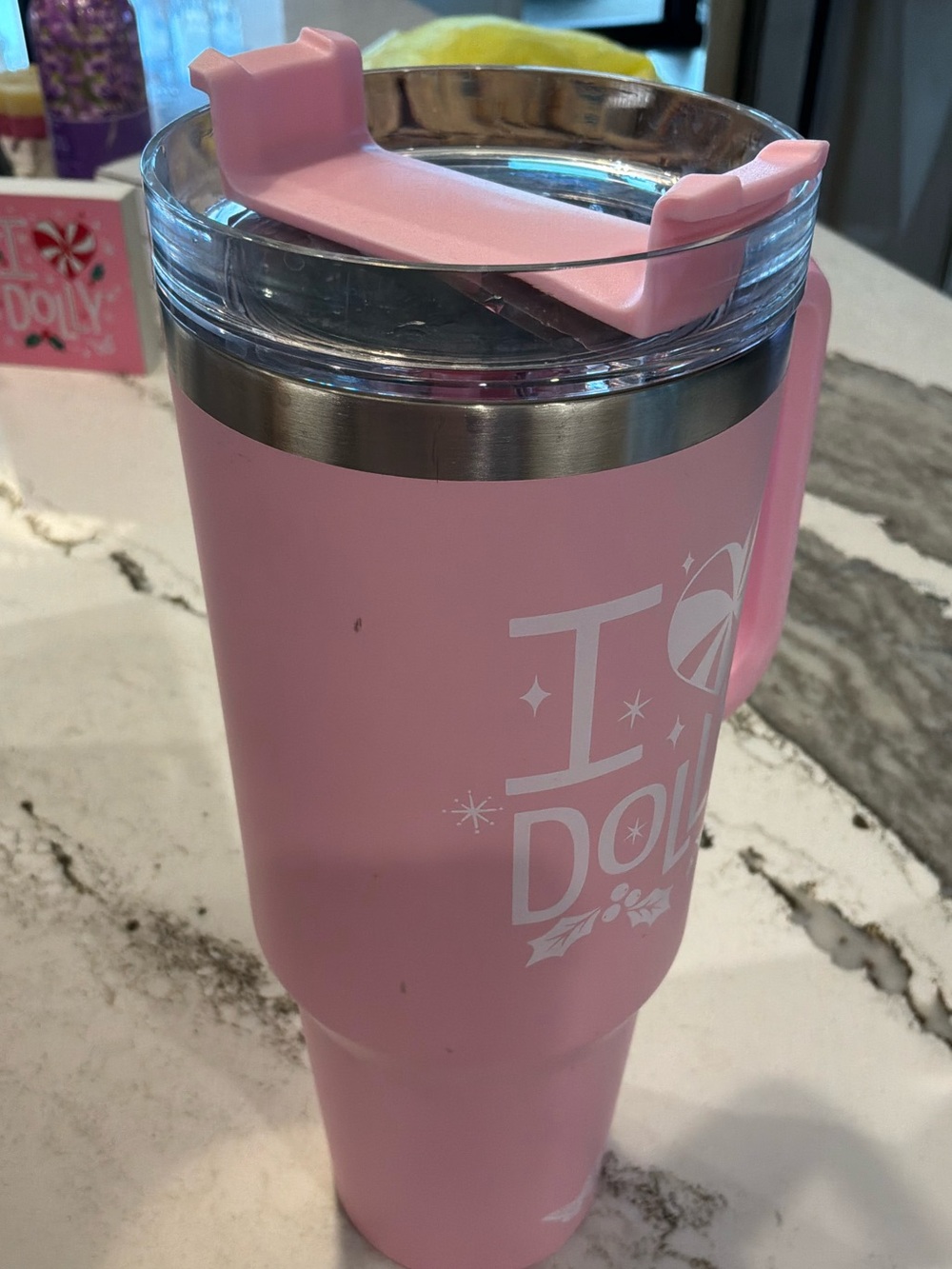 I Heart Dolly 40 oz. Travel Mug with Handle and Shelf Plaque - Picture 3 of 7